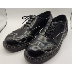 T.U.K. 4 Eye Black Swirl Stitched Gibson Shoes Men's US size 8